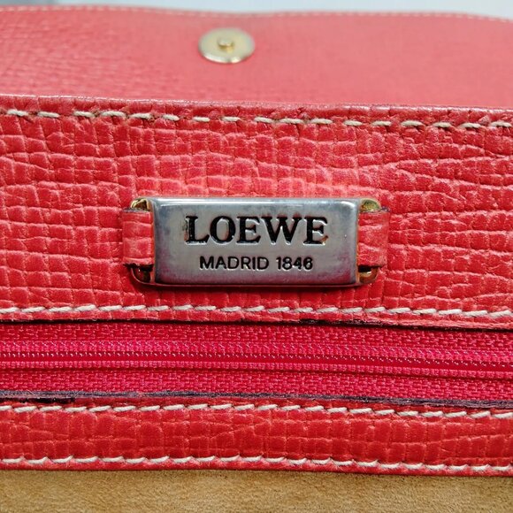 LOEWE Shoulder Bag Red Leather - Picture 7 of 9